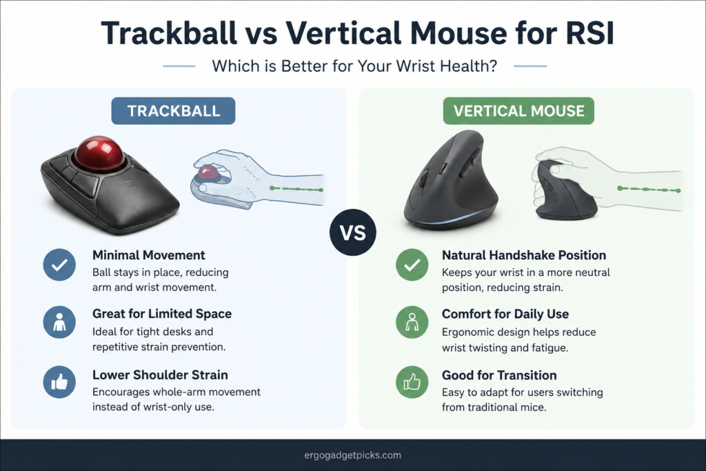 Trackball vs Vertical Mouse for RSI: Which Is Actually Better?