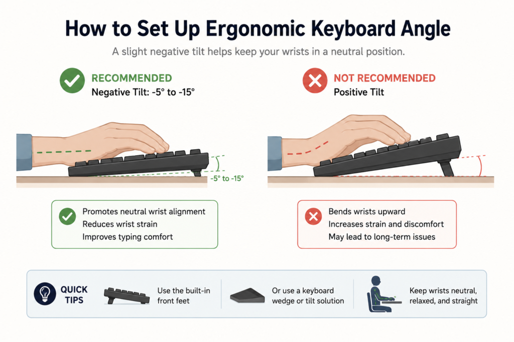 How to Set Up Ergonomic Keyboard Angle for Zero Wrist Strain